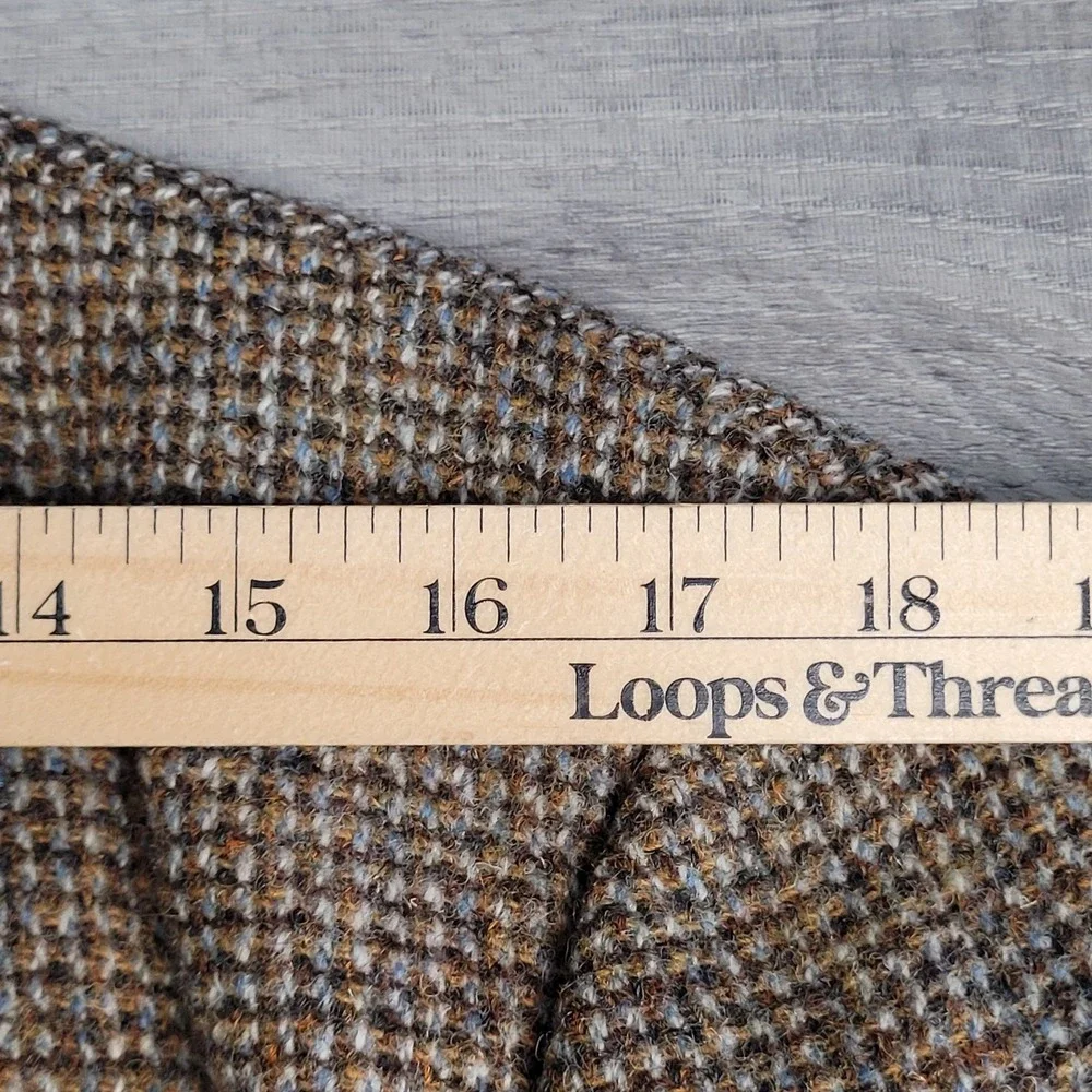 🐑Vintage 1970s Harris Tweed Blazer Men 44R Brown Houndstooth 100% Scottish Wool